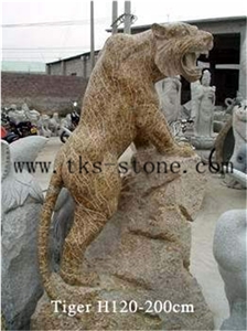 China Brown Granite Tigers/Leopard/ Jaguar/Animal Sculptures/Mascot/Chinese Carving
