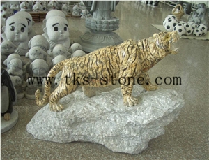 China Brown Granite Tigers/Leopard/ Jaguar/Animal Sculptures/Mascot/Chinese Carving