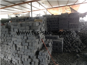 China G654 Black Granite Pineappled Palisades & Cube Stone & Cobblestone