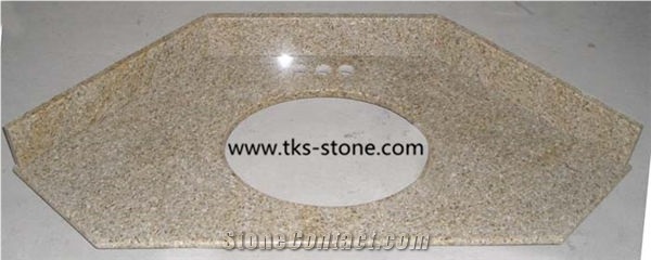 China G682 Granite Bath Tops, Sunset Gold, Giallo Yellow, Golden Cristal, Golden Crystal, Padang Golden Leaf, Golden Peach Granite Vanity Tops