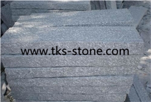 China G682 Rusty Yellow Granite Palisade + G603 Luner Pearl Grey Granite Palisade,Rough Picked Pineapple Surface, Exterior Garden Stone, Landscape Stone Fence