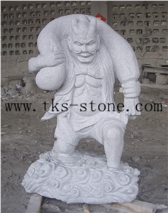 China Green Granite Orientalism Sculpture/The East Civilization/ Pilgrimage to the West/ Guandi - Sword/Journey to the West/Historical Figures