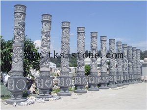 China Grey Granite Column & Pillar / Animal Post/Ancient Architecture