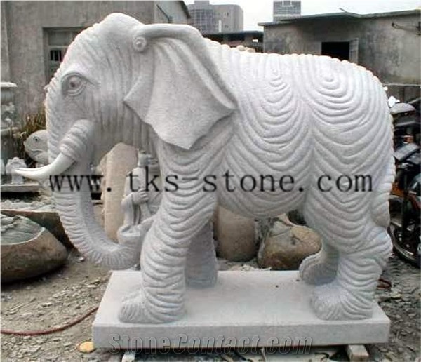 China Grey Granite Elephant/Animal Sculptures/Thailand"S Treasures