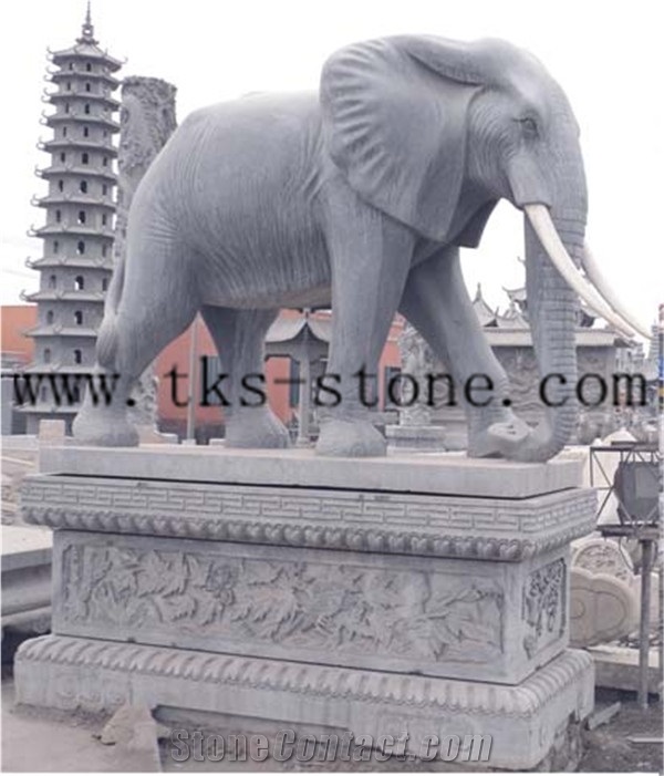 China Grey Granite Elephant Maximus/Animal Sculptures/Elephant/Chinese Carving/Animal Sculptures