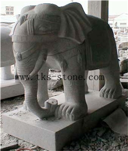 China Grey Granite Elephant Maximus/Animal Sculptures/Mascot/Handicraft Works