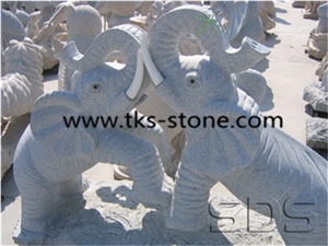 China Grey Granite Elephant Sculptures & Statues,China Natural Stone Carving,Grey Granite Statues,Animal Sculptures, Garden Sculptures,Statues