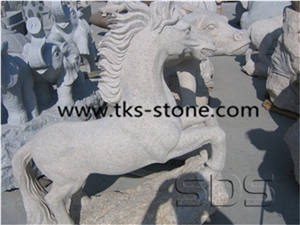 China Grey Granite Horse Sculpture & Statue,Grey Granite Animal Sculptures,Horse Carvings,Garden Statues