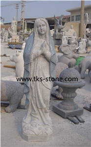 China Grey Granite Mother Of God Sculpture & Statue,The Queen Of Grace,Human Sculptures,Religious Sculptures