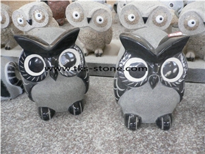 China Grey Granite Owl Sculpture & Statue,Garden Sculptures,Granite Owl Sculpture,Stone Animal Sculpture,Owl Carvings,Landscape Sculptures