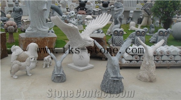 China Grey Granite Pigeon/Tercel/Lanneret, Grey Granite Sculpture & Statue