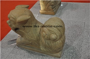 China Grey Granite Sculpture & Statue-Lion Handcarved Sculpture,Natural Stone Carving,Animal Sculpture & Statue,Granite Animal Sculpture,Granite Lion Sculpture, Garden Sculptures,Landscape Sculptures