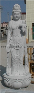 China Grey Granite Sculpture & Statue-The Goddess Of Mercy/Avalokitesvara
