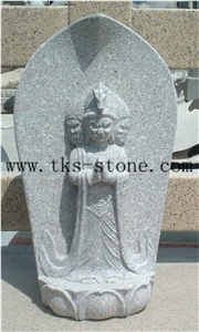 China Grey Granite Sculpture & Statue-The Goddess Of Mercy/Avalokitesvara