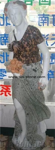 China Grey Granite Sculpture & Statue-Women Stone Sculpture, Beige Marble Sculpture,Marble Carved Women Statue,Western Women Sculpture, White Marble Sculpture, Colorful Marble Sculpture,Dressing Women