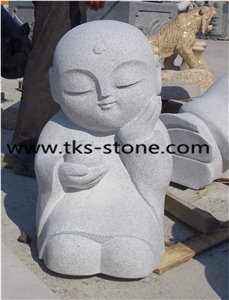 China Grey Granite Statues & Sculptures-Religious Sculpture/Monk Sculpture,Little Monk Statues&Sculptures,Western Statues,Sleeping Monk