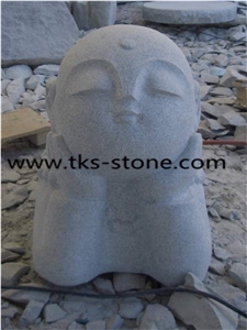 China Grey Granite Statues & Sculptures-Religious Sculpture/Monk Sculpture,Little Monk Statues&Sculptures,Western Statues,Sleeping Monk