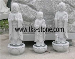 China Grey Granite the God Of Wealth Sculpture,Chongwu Granite Sculpture,Religious Sculptures & Statues,Handcarved Statues