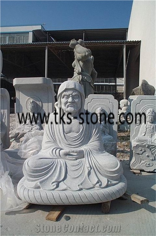 China Grey Granite the God Of Wealth Sculpture,Chongwu Granite Sculpture,Religious Sculptures & Statues,Handcarved Statues