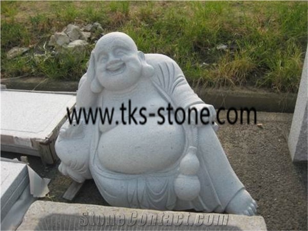 China Grey Granite the God Of Wealth Sculpture,Rulaifo Bonze,Gods Sculpture, Grey Granite Statues,Religious Sculptures&Statues,Cavings