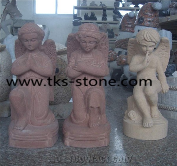 China Multicolor Granite Children Caving Statues & Sculptures,Children Angle Sculpture,Western Statues,Human Sculptures & Statues,Granite Carving Statues