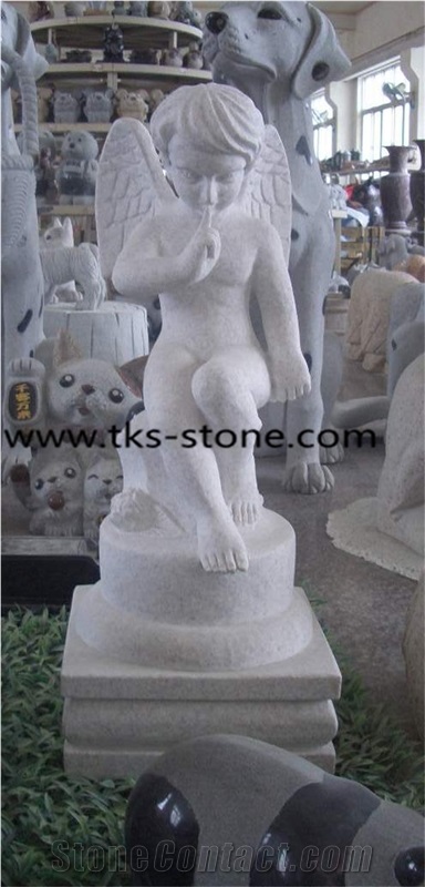 China Multicolor Granite Children Caving Statues & Sculptures,Children Angle Sculpture,Western Statues,Human Sculptures & Statues,Granite Carving Statues