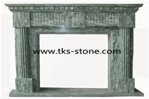 China Multicolor Marble Carved Fireplace,Stone Fireplace
