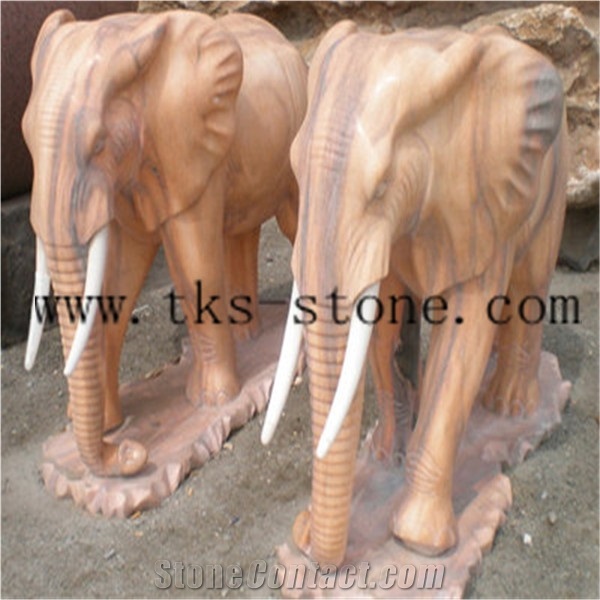China Red Granite Elephant Sculptures in Marble/Elephant Maximus/Handicraft Works