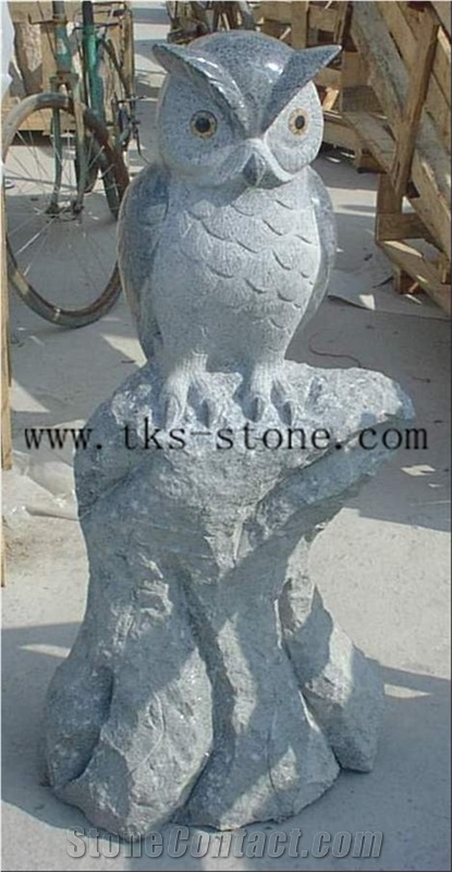 China White Granite a Bird Of Minerva/Night Owl/Owl/Handicraft Works/Chinese Carving
