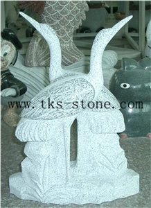 China White Granite Animal Sculptures