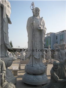 China White Granite Ascetic Person/Shakyamuni/Buddhism Sculpture & Statue/Human Sculptures