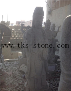 China White Granite Buddhism Sculptures/Human Sculptures