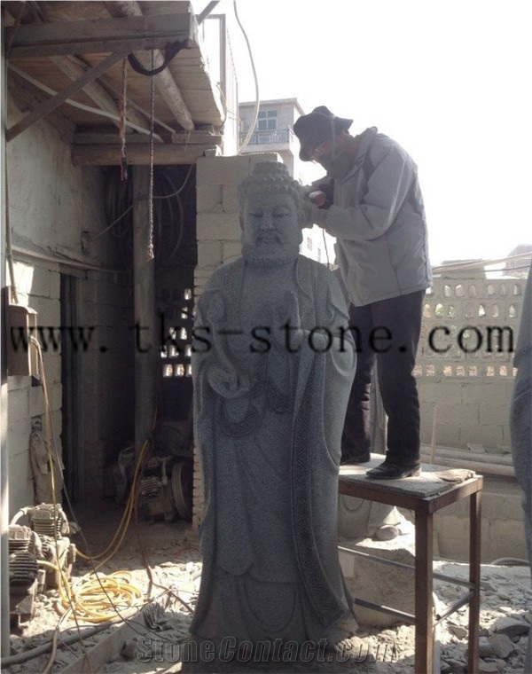 China White Granite Buddhism Sculptures/Human Sculptures