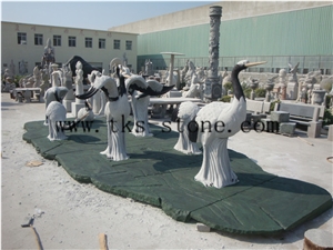 China White Granite Cranes/Crane Carving/Sandhill Crane/Brolga/ Birds/Red-Crowned Crane/Animal White Granite Sculptures