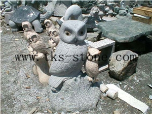 China White Granite Owl/Night Owl/A Bird Of Minerva Sculpturse