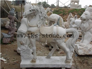 China White Granite Sculpture & Statue-Steed/Pegasus/Horse Sculpturse/Animal Sculptures/Carving in Granite/Chinese Carving/Carving Art