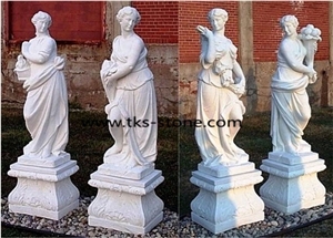 China White Granite Sculpture & Statue-Woman Carving Statue,Western Human Stone Statue,Outdoor Garden Marble Sculpture,Human Sculpture & Statue,White Marble Angle Sculpture