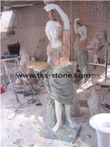 China White Granite Woman Sculpture & Statue-Natural Marble Sculpture,Western Women Sculpture, White Marble Sculpture, Colorful Marble Sculpture,Han White Marble Western God, Angel