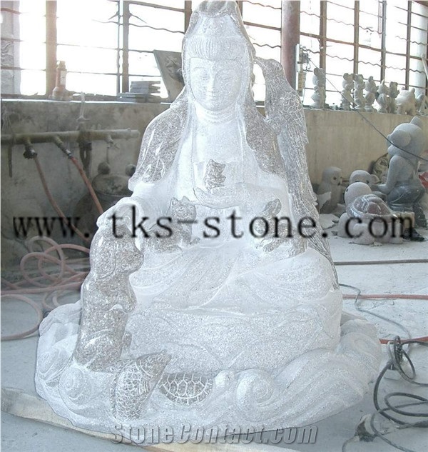 China White Mable Buddhism Sculpture & Statue