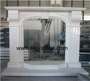 China White Marble Fireplace Mantel,Modern Fireplace Mantel,Flower Handcarved Stone Fireplace Mantel,High Quality Indoor Natural White Marble Fireplace Hot Sale,Cheapest Marble Fireplace in Stock