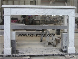 China White Marble Fireplace Mantel,Modern Fireplace Mantel,Flower Handcarved Stone Fireplace Mantel,High Quality Indoor Natural White Marble Fireplace Hot Sale,Cheapest Marble Fireplace in Stock