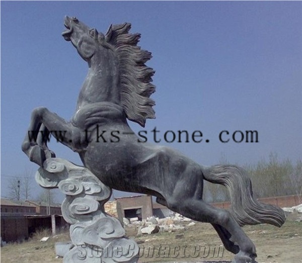 China White Marble Sculpture & Statue-Horse Sculpturse/Marblecarving/Knight/Carving Art/Works Of Art