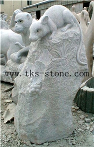 Chinese White Granite Sculptures/Zodiac Carving/ Animal Sculptures