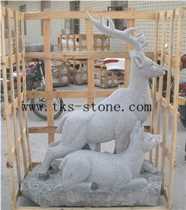 Chital Grey Granite Sculptures/Deer Carving