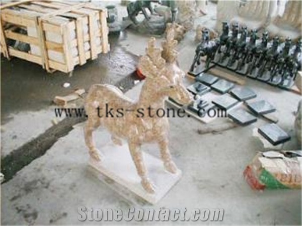 Chital Grey Granite Sculptures/Deer Carving