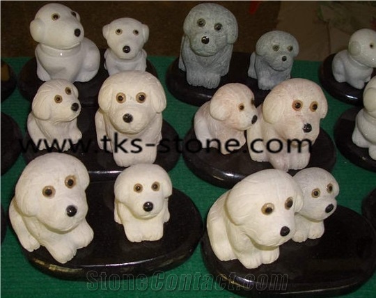 Dog Animanl Sculpture Carving,Lovely Animal Stone Handicrafts,Dog Stone Carving