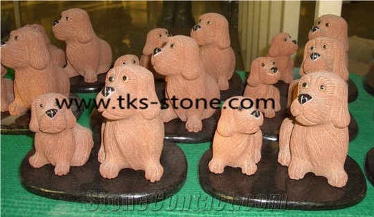 Dog Animanl Sculpture Carving,Lovely Animal Stone Handicrafts,Dog Stone Carving