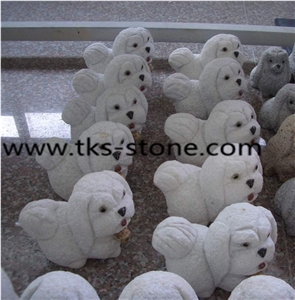 Dog Sculptures & Statues,Animal Sculptures,White Granite Animal Sculptures ,Statues