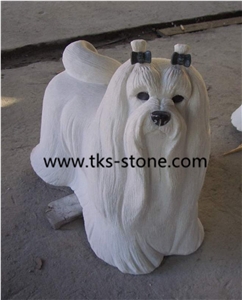 Dog Sculptures & Statues,White Marble Dog Sculpture,Animal Sculptures,Western Statues,Natural Stone Dog Handcarved Sculptures