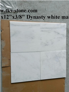 Dynasty White Marble 12"X12"X3/8",Carrara White Marble305x305x10mm,Honed Carrara Marble